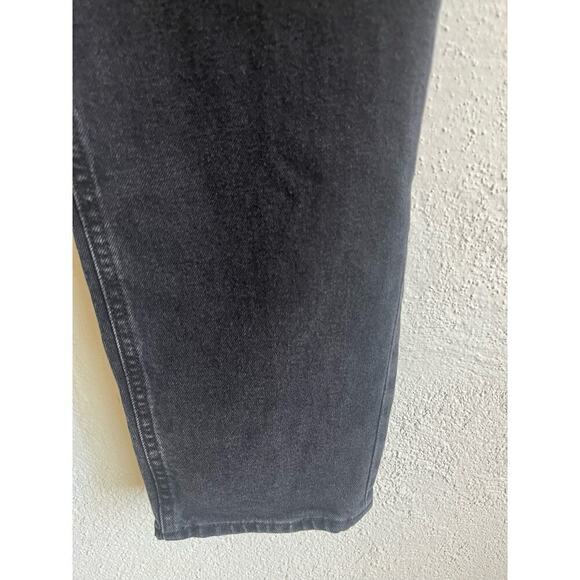 Express Woman Mid Rise Washed Black Pleated Baggy Tapered Jeans, Size 8L - Picture 10 of 12